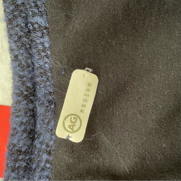 AG Adriano Goldschmied Wool Knit Jacket Med Blue and Black Blazer Office Career - Picture 12 of 12